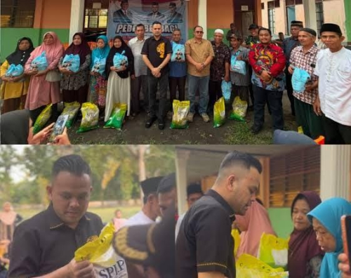 Pebriyan Winaldi Berbagi: 100 Paket Sembako Dan 100 Karung Beras Buat Warga Siak Hulu Tersenyum