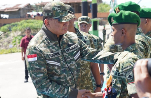 Menhan Sjafrie Tinjau Pembangunan Dua Yonif Teritorial di Riau