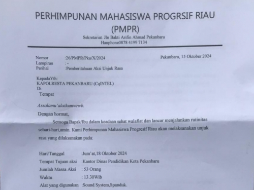 Diduga Abdul Jamal Banyak Korupsi Anggaran, PMPR Akan Demo Disdik Pekanbaru pada Jum'at Pekan ini