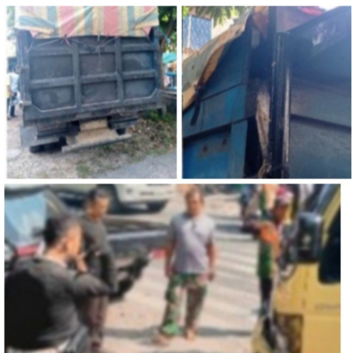 Laka Beruntun Truk Colt Diesel Dengan 3 Mobil Pribadi di Pasar Sail, Bermuatan Kayu ilegal ?
