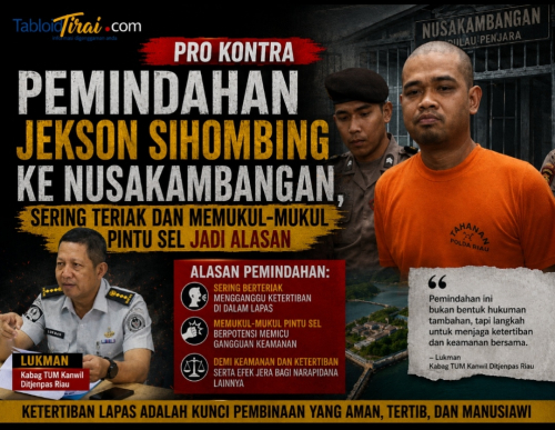 Pro Kontra Pemindahan Jekson Sihombing ke Nusakambangan, Sering Teriak dan Memukul-mukul Pintu Sel Jadi Alasan