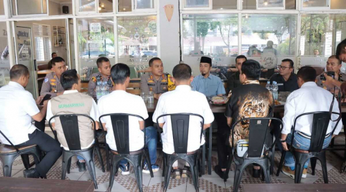 Polres Kampar Gelar Coffee Morning Bersama KPU, Bawaslu dan Tim Paslon