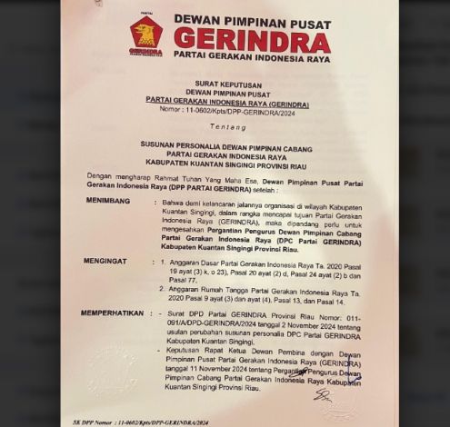 Dipecat dari Kepengurusan Gerindra Kuansing, ini Kata Suhardiman Amby