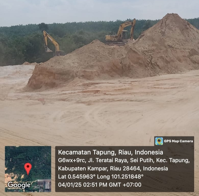 Galian C Diduga Ilegal di Jl. Teratai Raya Tapung, UU Lingkungan Hidup Dilanggar, Kepala Desa dan Camat Dapat Jatah ?