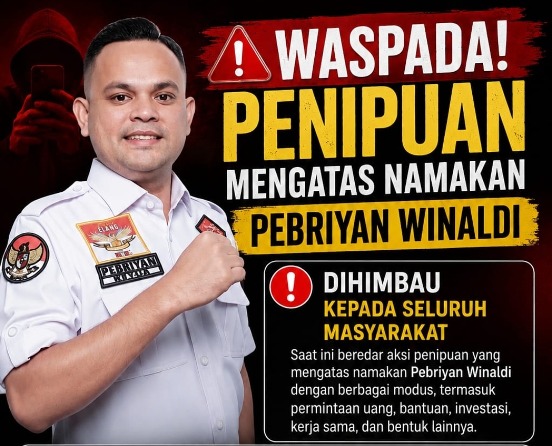 Waspada Penipuan Mengatasnamakan Pebriyan Winaldi, Masyarakat Diminta Tak Mudah Percaya !